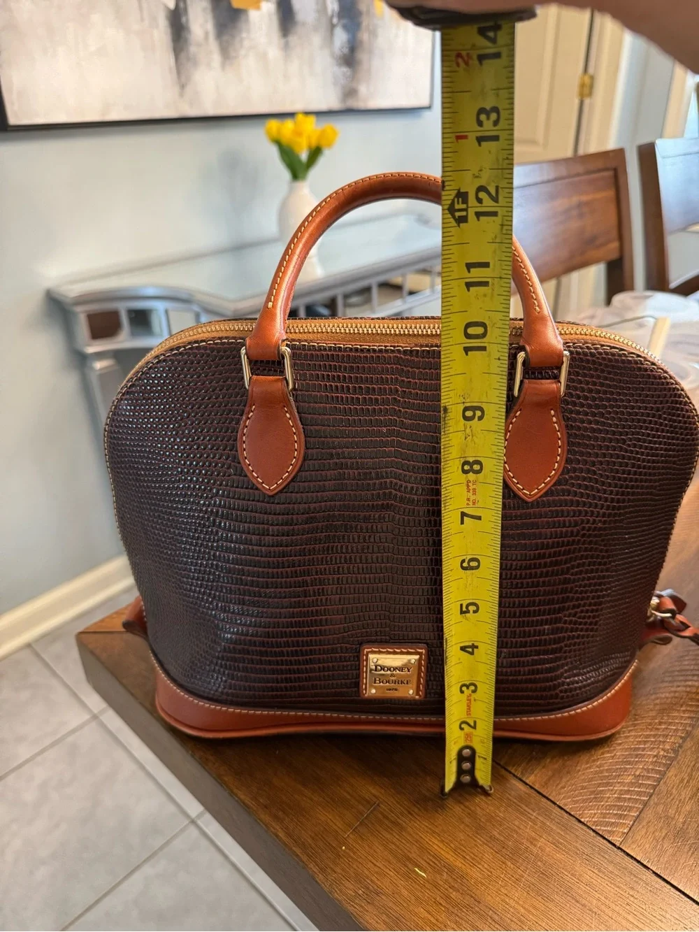 Dooney & Bourke Lizard-Embossed Leather Zip Zip Satchel